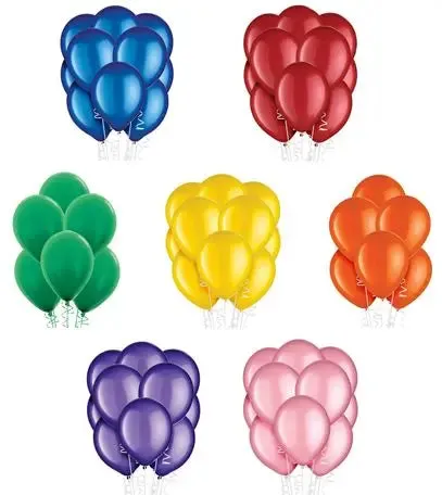 10" Quality, Standard Helium Grade Balloons - 100/Bag