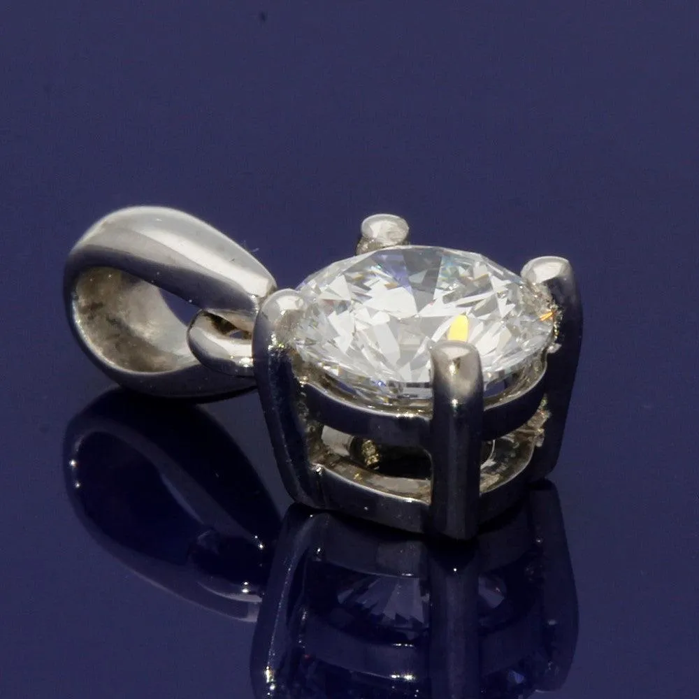 18ct White Gold Certificated 0.50ct Diamond Pendant