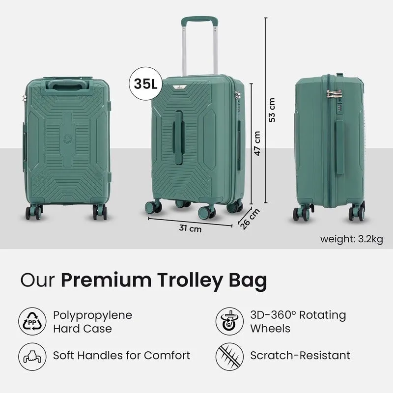 20 inch Cabin Trolley Bag - Lightweight, Durable Design | TSA Lock, 360° Wheels | Dark Red