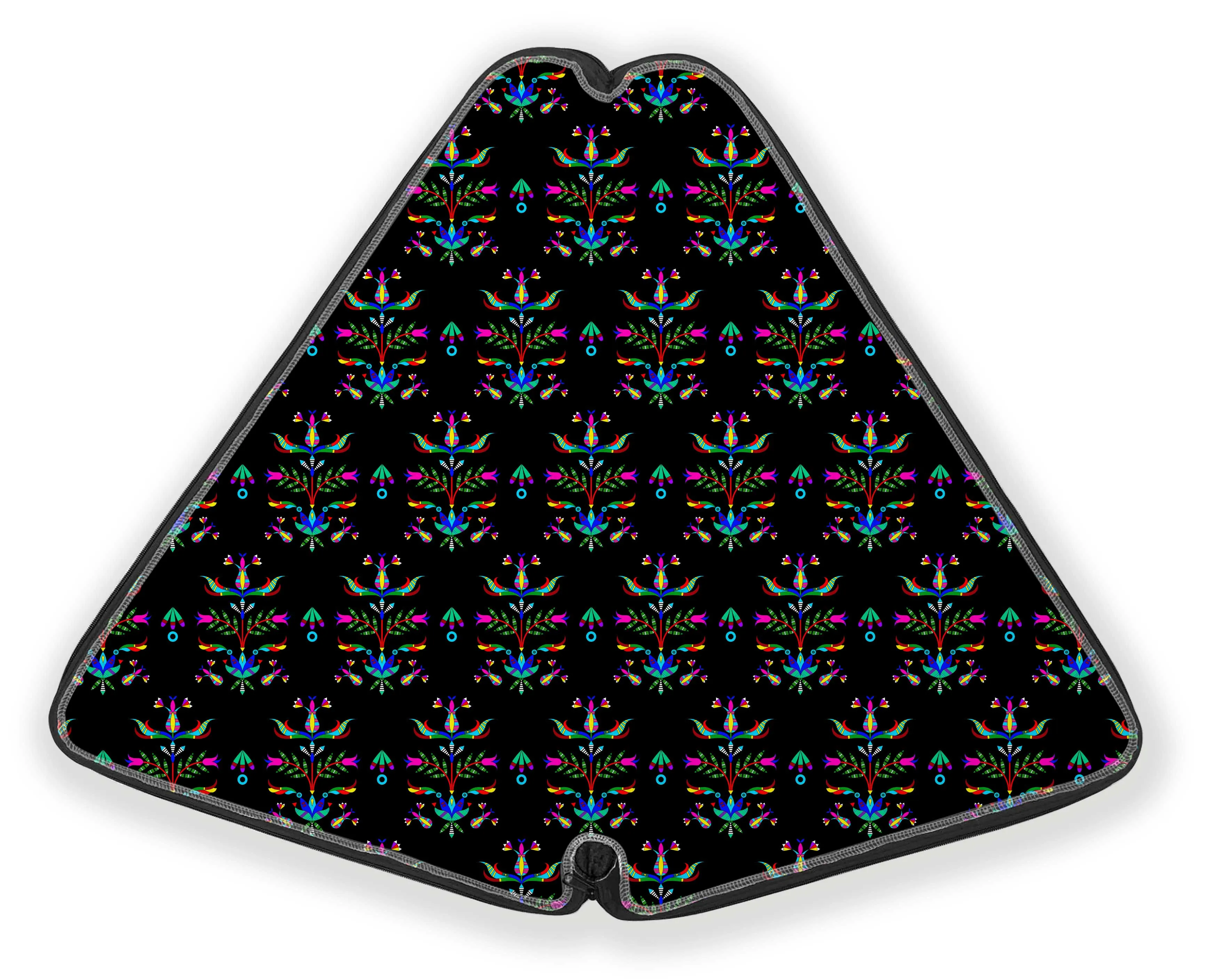 27 Inch Fan Case - Dakota Damask Black