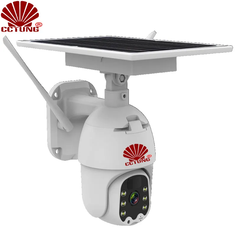4G Alarm Intelligent Solar PTZ Dome Camera with Mobile APP 1080P HD Live Video Moitoring