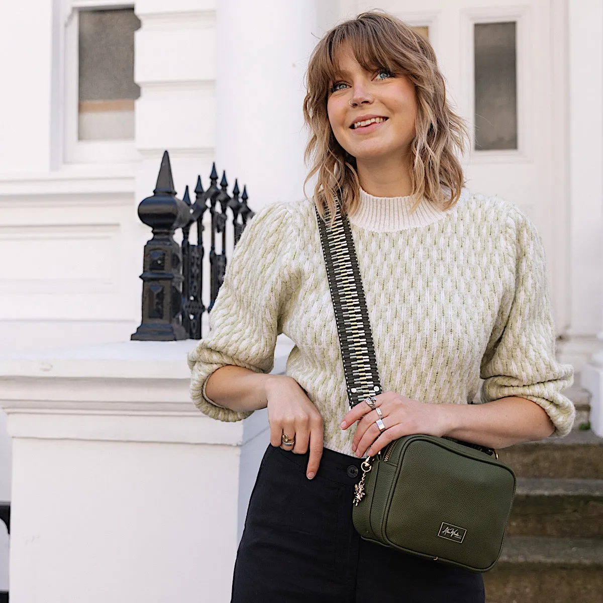 Alice Wheeler Olive Soho Twin Compartment Camera Cross Body Bag