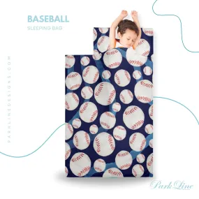 Baseball Kids' Long Sleeping Bag | A Catchy Blend of Comfort & Style | Lightweight and Durable Sleeping Bag for Kids