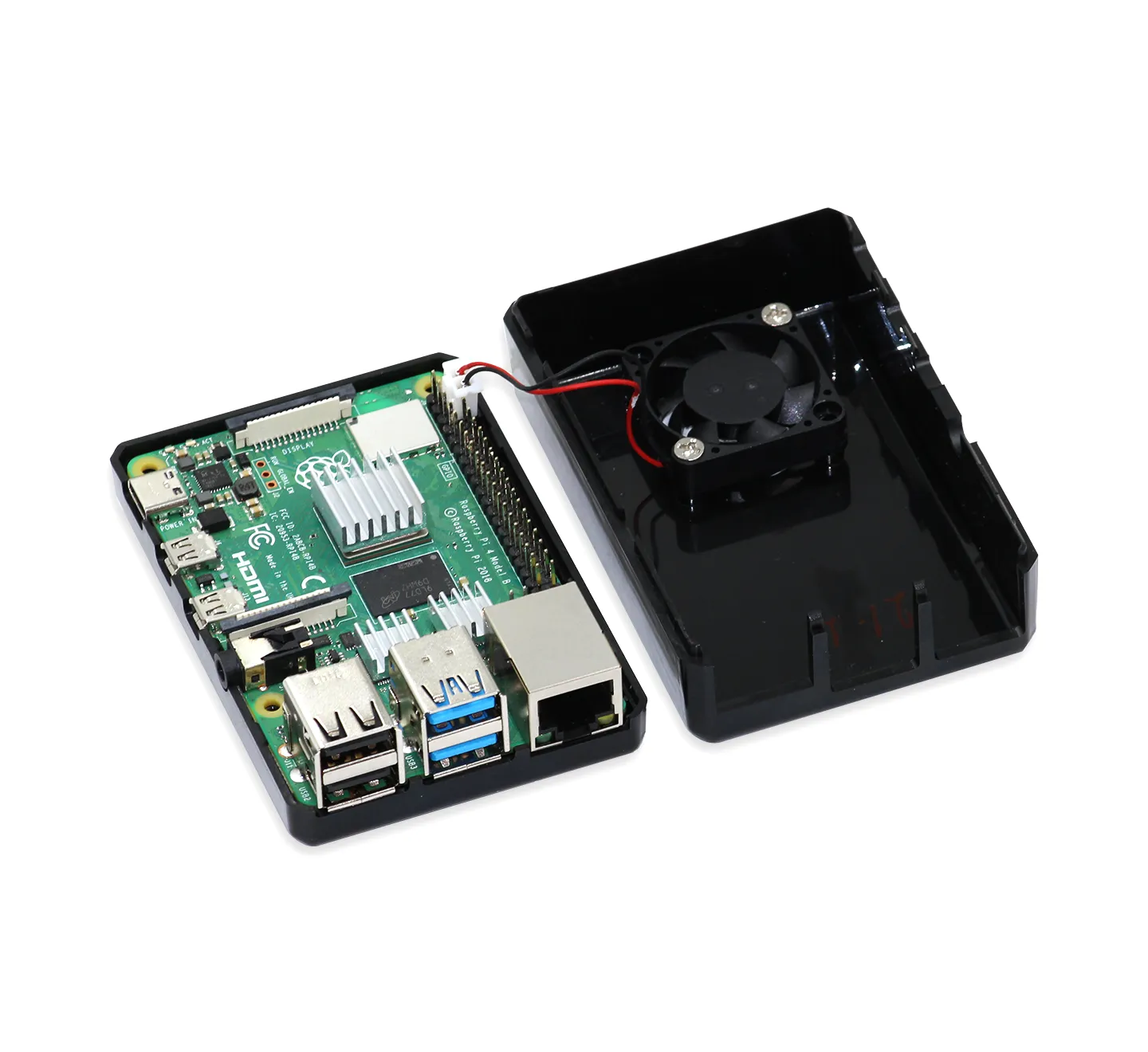 Black Case for Raspberry Pi 4  with Fan