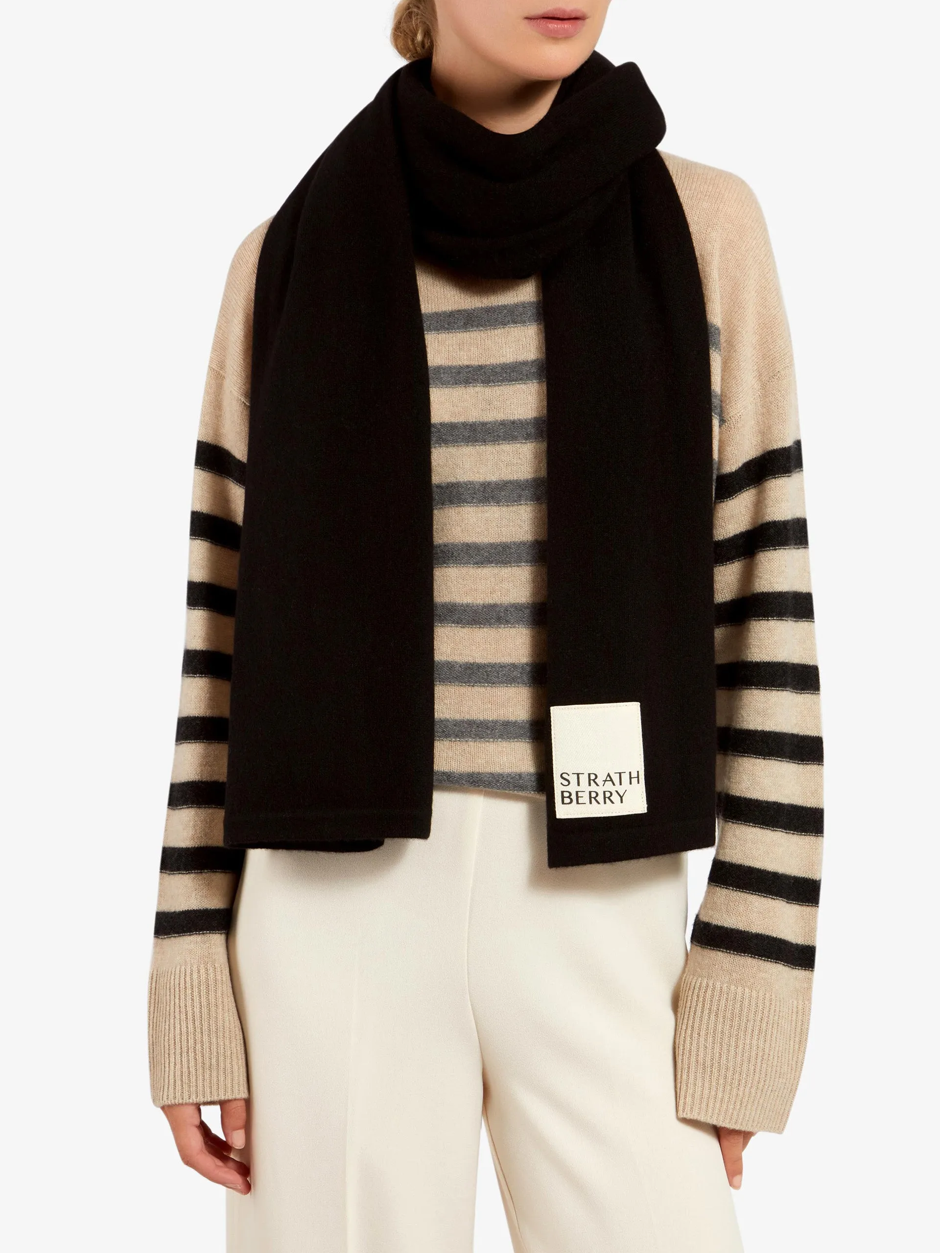 Black cashmere travel wrap