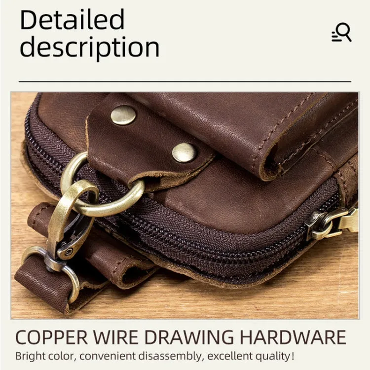 BULL CAPTAIN 028 Multi-Function Cattle Leather Waist Bag Magnetic Buckle Mobile Phone Belt Bag(Yellow Brown)