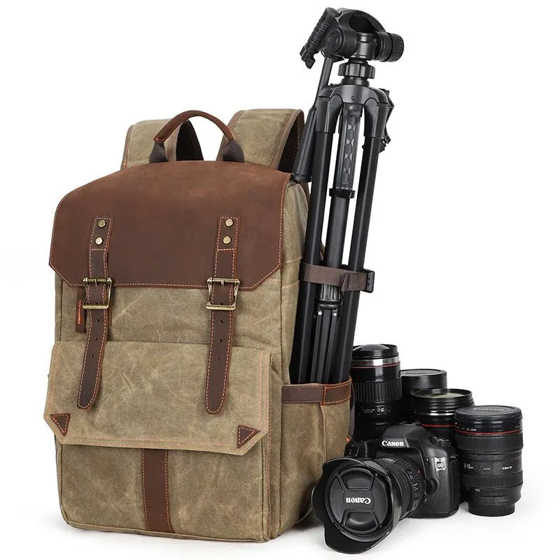 CANVAS WATERPROOF MENS CANON CAMERA BACKPACK LARGE NIKON CAMERA BAG DSLR CAMERA BAG FOR MEN