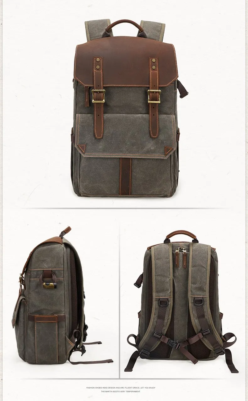 CANVAS WATERPROOF MENS CANON CAMERA BACKPACK LARGE NIKON CAMERA BAG DSLR CAMERA BAG FOR MEN
