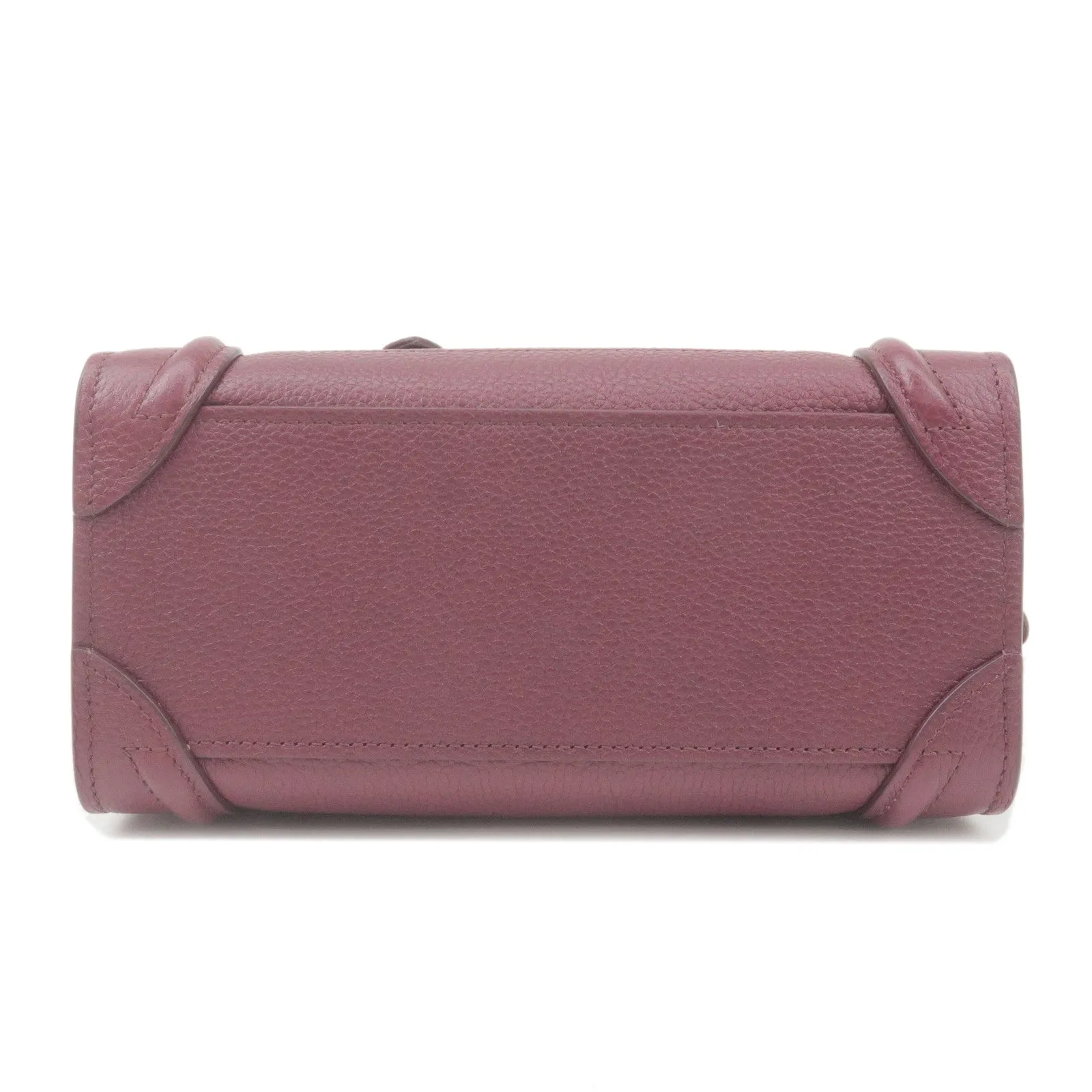 CELINE Luggage Nano Shopper Leather 2Way Bag Shoulder Bag Bordeaux