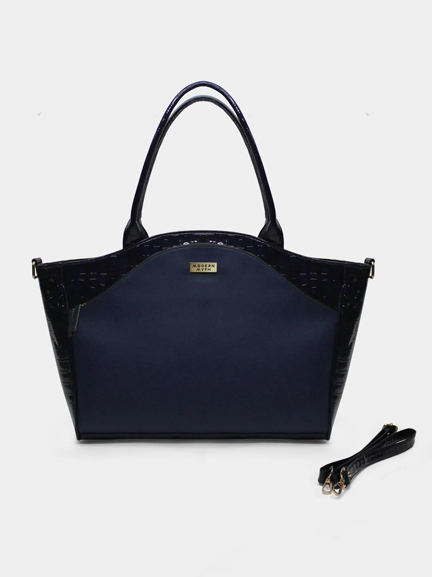Chloe Croco Finish Blue Everyday Office Tote | Modern Myth