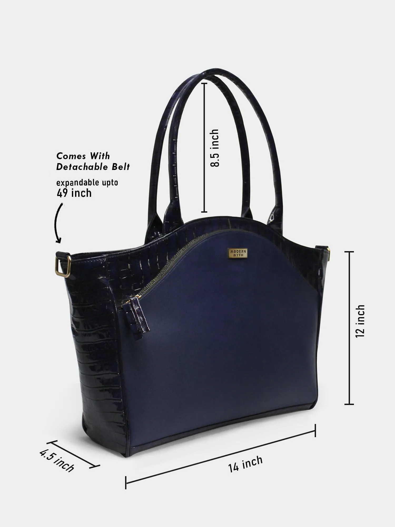 Chloe Croco Finish Blue Everyday Office Tote | Modern Myth