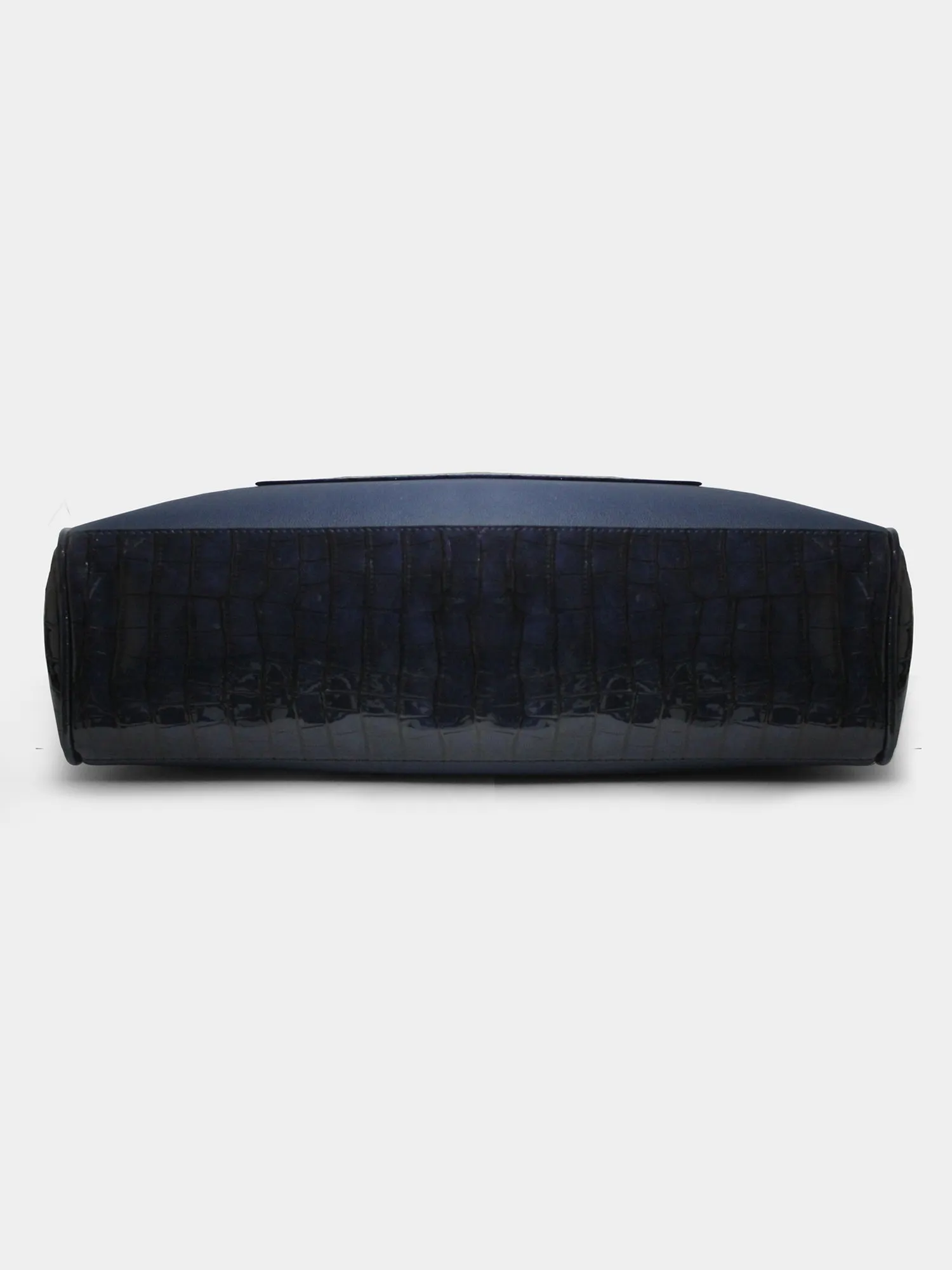 Chloe Croco Finish Blue Everyday Office Tote | Modern Myth