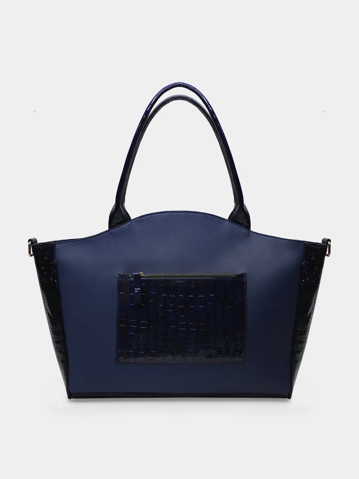 Chloe Croco Finish Blue Everyday Office Tote | Modern Myth