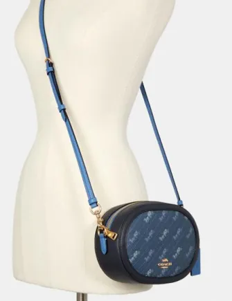 Coach Camera Bag With Horse And Carriage Dot Print