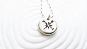 Compass Necklace | Pebble Design Necklace