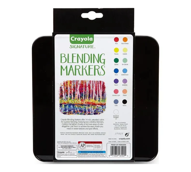 Crayola - Signature Blending Markers with Tin, 16 Count