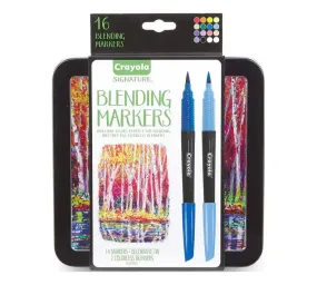 Crayola - Signature Blending Markers with Tin, 16 Count