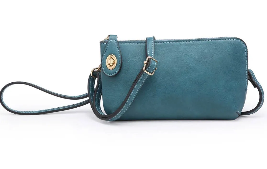 Crossbody Wristlet Purse with Twist Lock
