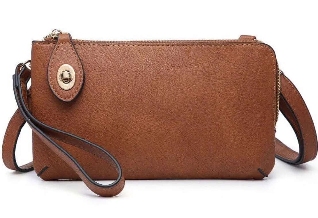 Crossbody Wristlet Purse with Twist Lock