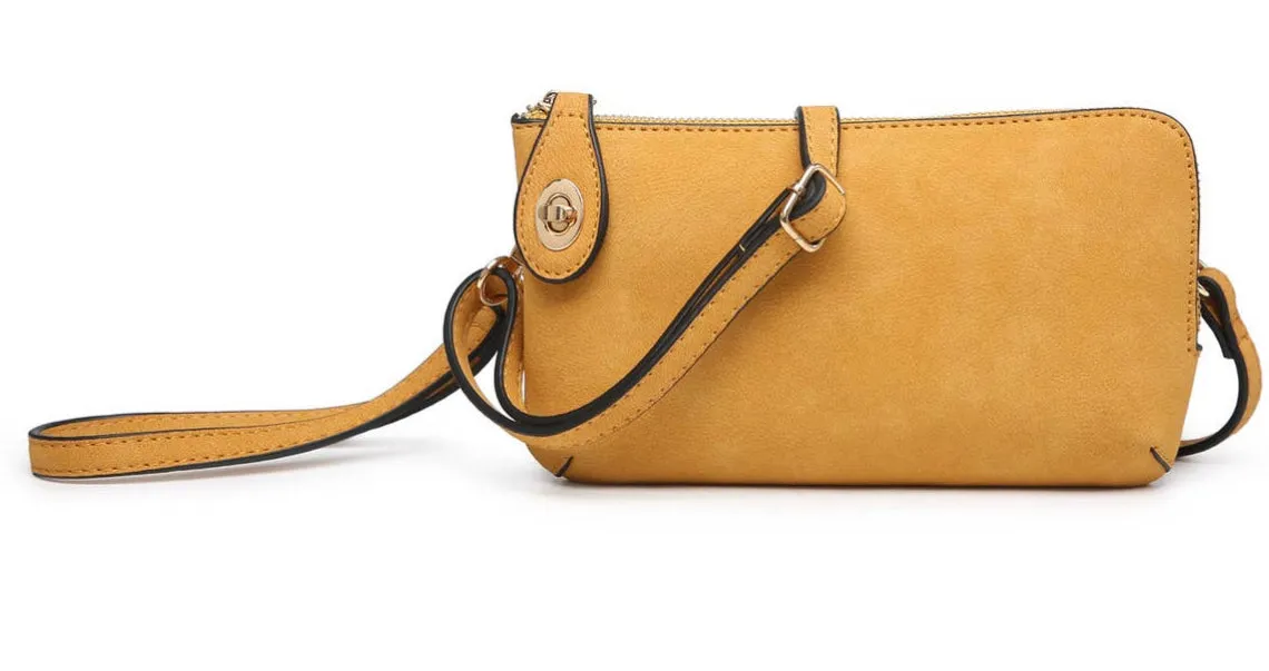 Crossbody Wristlet Purse with Twist Lock