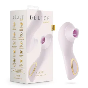 Delice| Fleur Handheld Clitoral Stimulator With Tongue Fluttering & Suction Functions – In Barely Purple