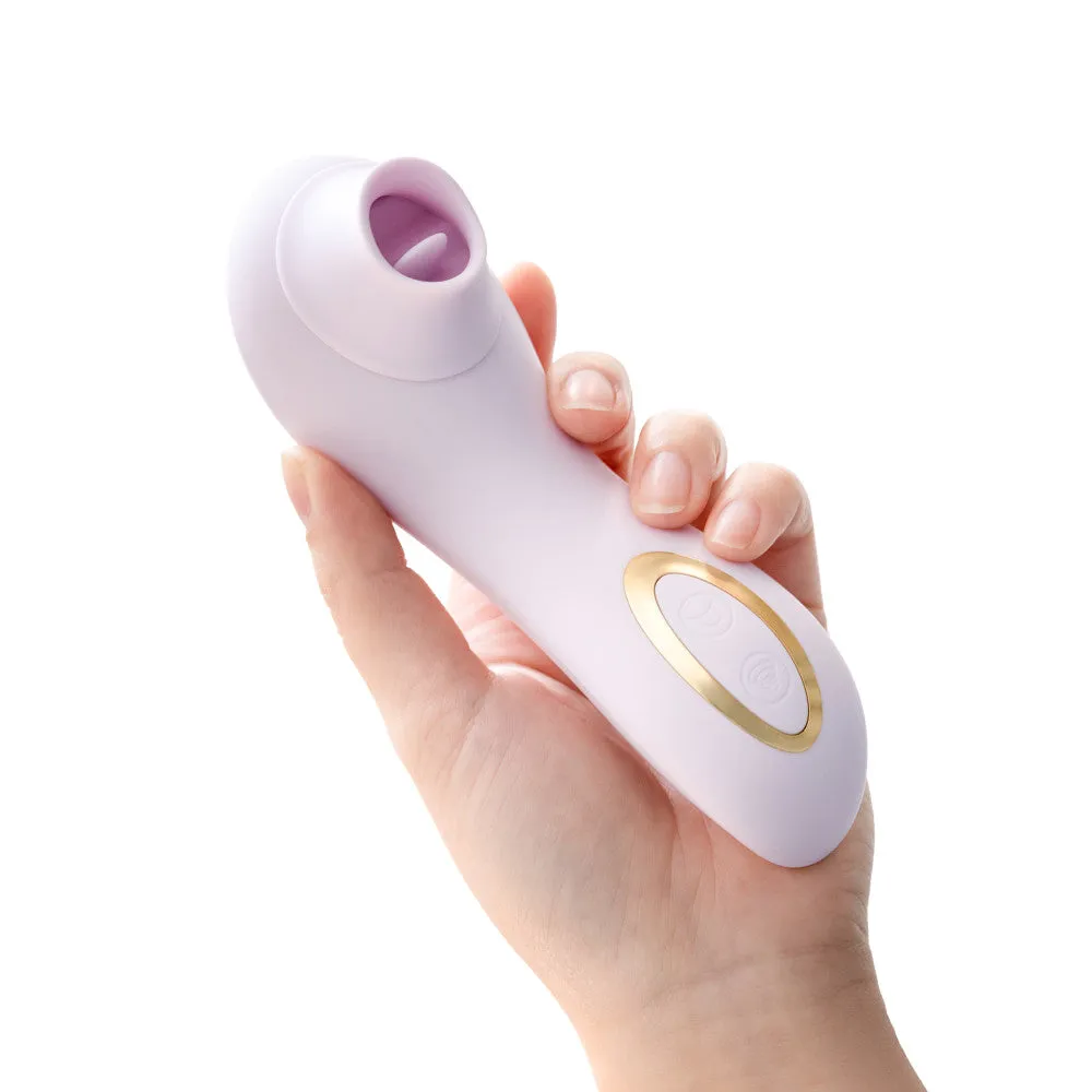 Delice| Fleur Handheld Clitoral Stimulator With Tongue Fluttering & Suction Functions – In Barely Purple
