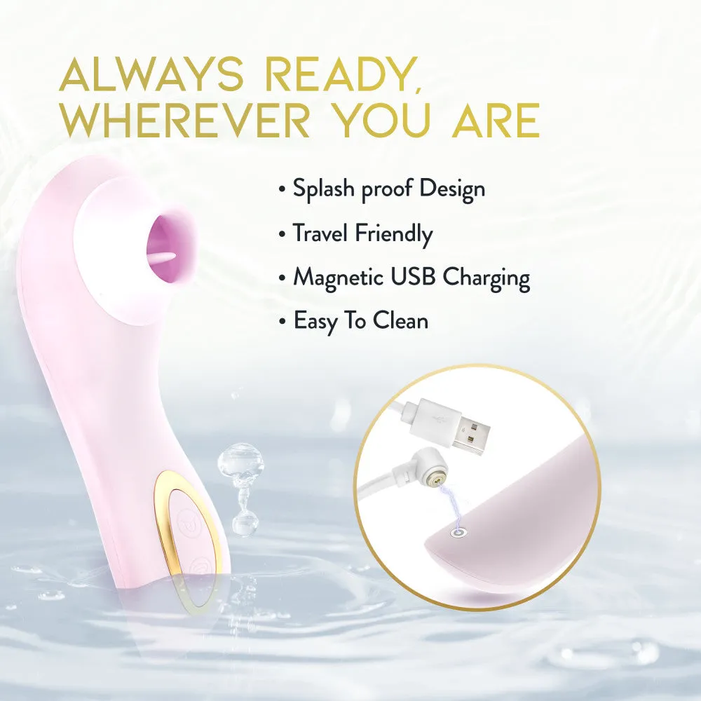 Delice| Fleur Handheld Clitoral Stimulator With Tongue Fluttering & Suction Functions – In Barely Purple