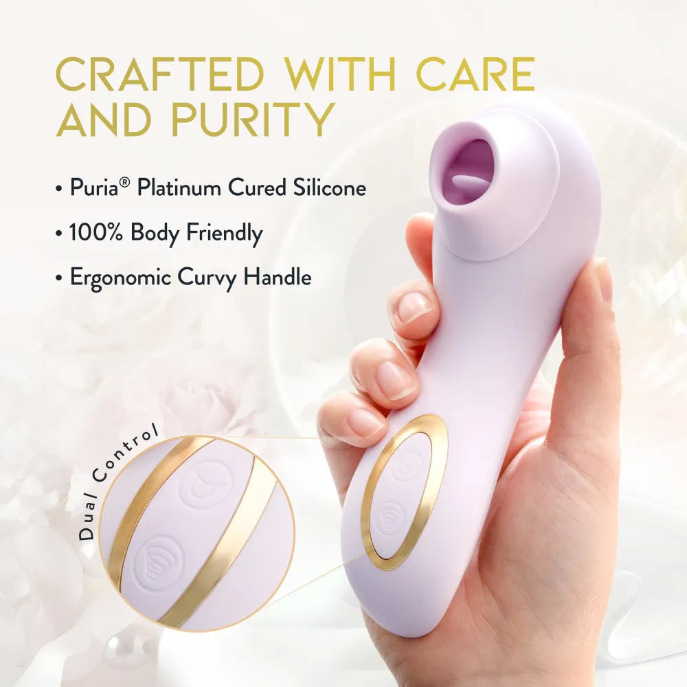 Delice| Fleur Handheld Clitoral Stimulator With Tongue Fluttering & Suction Functions – In Barely Purple