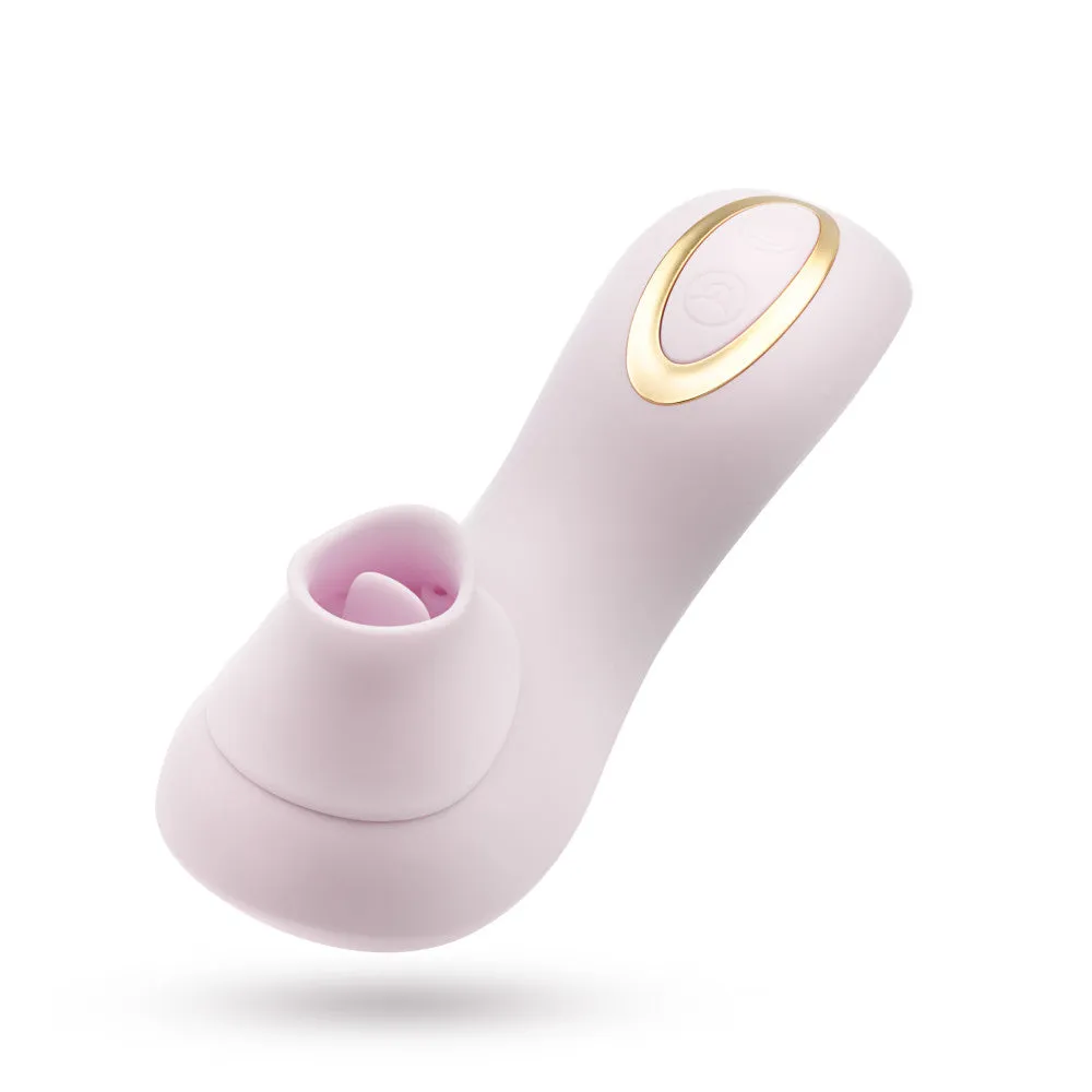 Delice| Fleur Handheld Clitoral Stimulator With Tongue Fluttering & Suction Functions – In Barely Purple