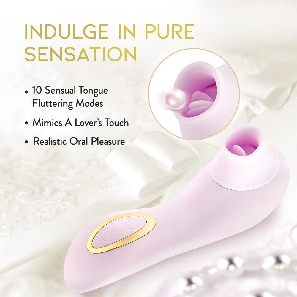 Delice| Fleur Handheld Clitoral Stimulator With Tongue Fluttering & Suction Functions – In Barely Purple