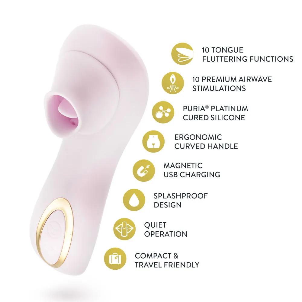 Delice| Fleur Handheld Clitoral Stimulator With Tongue Fluttering & Suction Functions – In Barely Purple