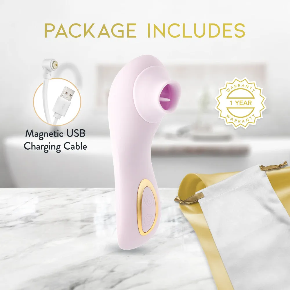 Delice| Fleur Handheld Clitoral Stimulator With Tongue Fluttering & Suction Functions – In Barely Purple