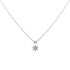 Diamonfire Silver White Zirconia Solitaire Pendant P4610