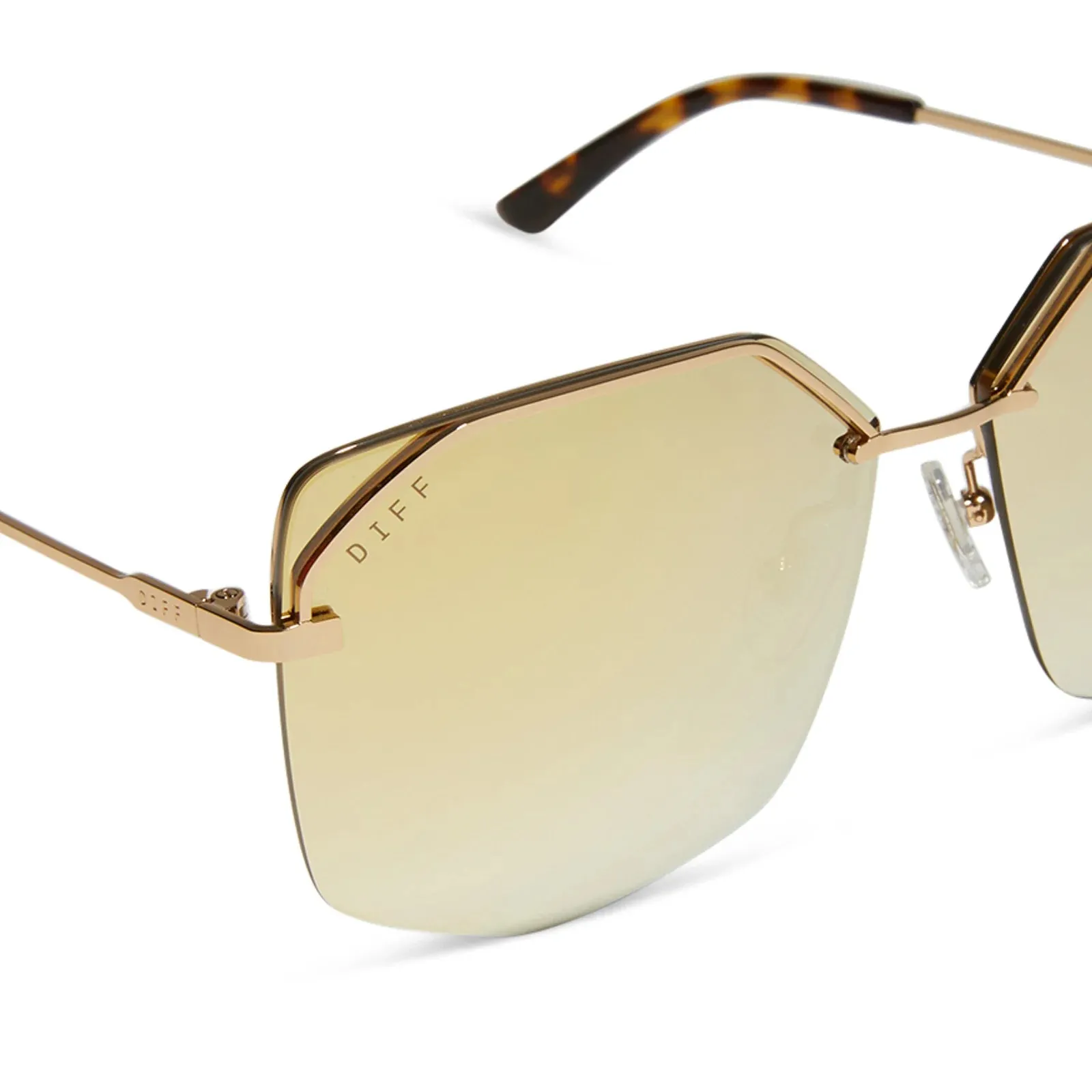 DIFF Bree Sunglasses - Gold    Brilliant Gold Mirror Polarized
