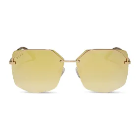 DIFF Bree Sunglasses - Gold    Brilliant Gold Mirror Polarized