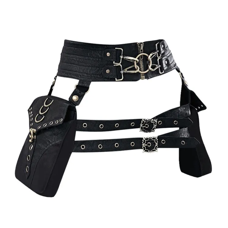 FBG003BK Ladies PU Leather Waist Bag, Size: 23 x 19.5cm, Strap Length: 130cm