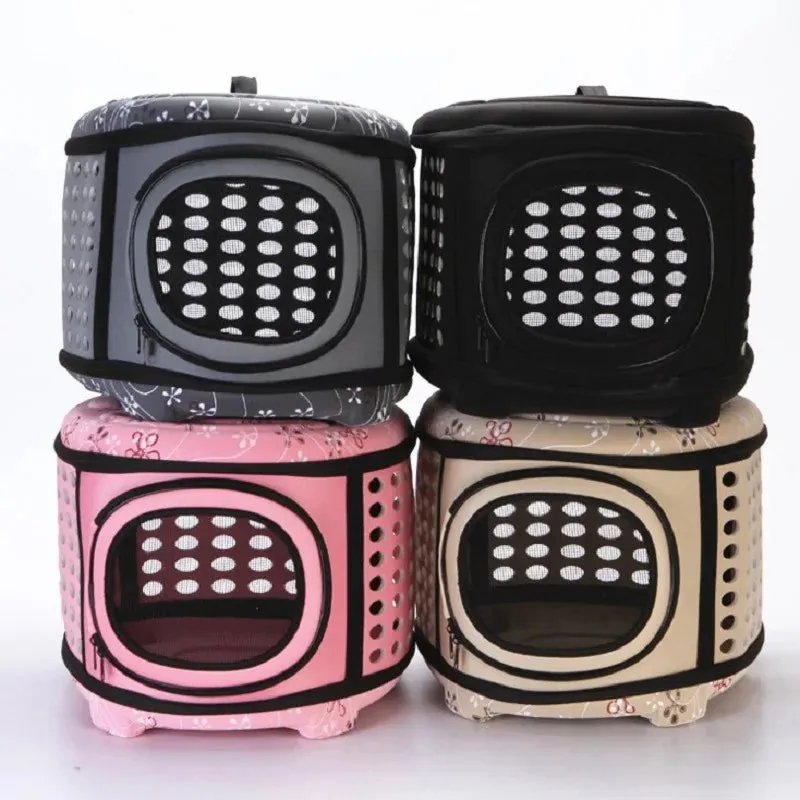 Foldable Dog Carrier Bag - Travel Pet Breathable Shoulder Handbag, Portable Folding Pet Cage, Carrying Bags for Cat, Dog, Pig, Hamster
