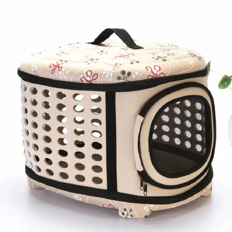 Foldable Dog Carrier Bag - Travel Pet Breathable Shoulder Handbag, Portable Folding Pet Cage, Carrying Bags for Cat, Dog, Pig, Hamster