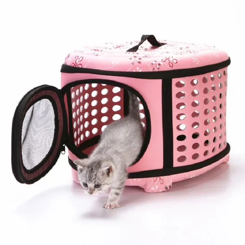 Foldable Dog Carrier Bag - Travel Pet Breathable Shoulder Handbag, Portable Folding Pet Cage, Carrying Bags for Cat, Dog, Pig, Hamster