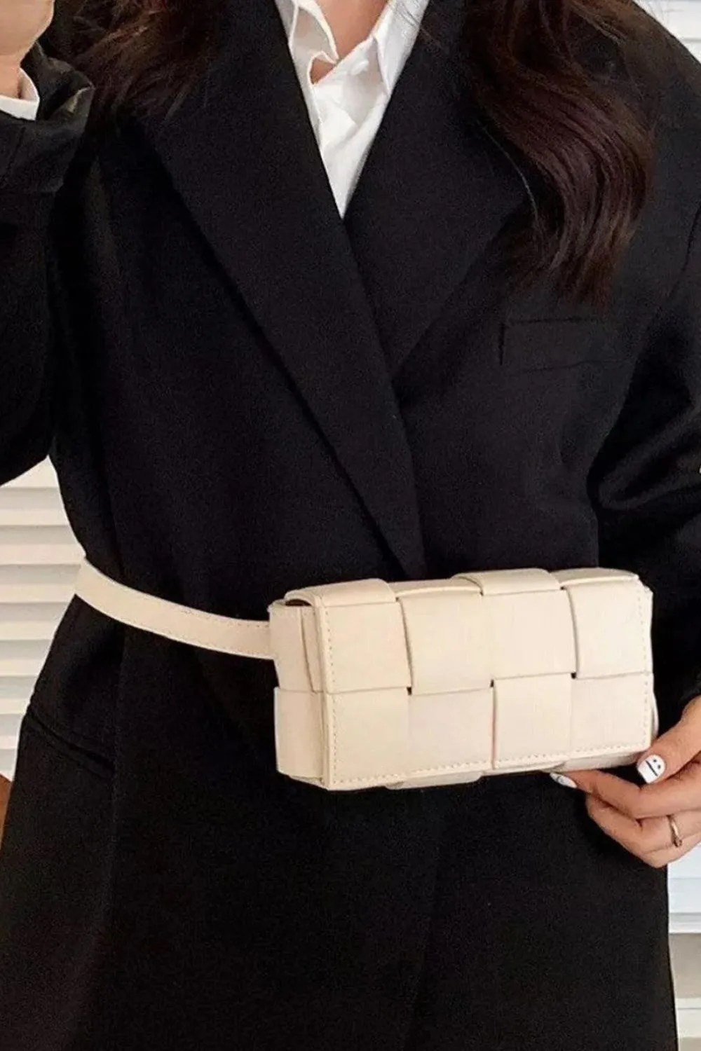 Giselle Vegan Woven Waist Bag - Pink