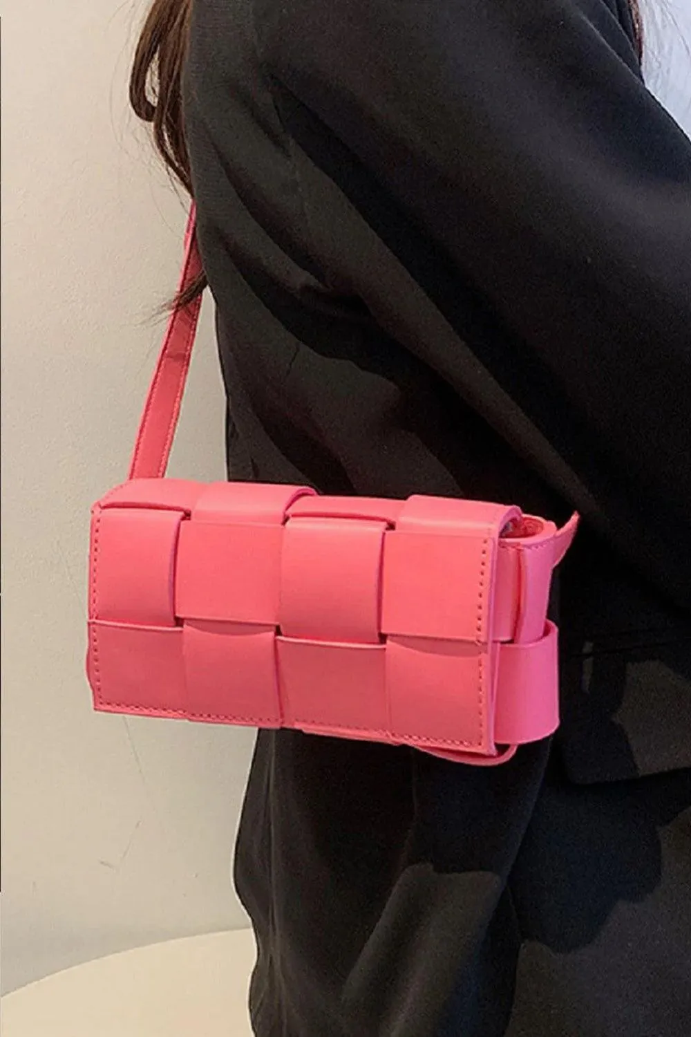 Giselle Vegan Woven Waist Bag - Pink