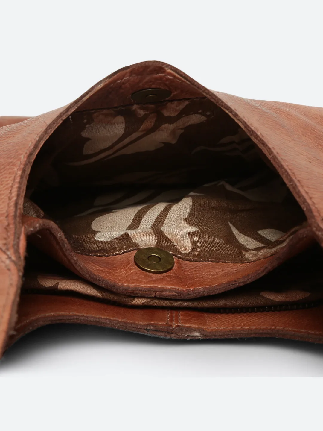 Glory: Top Handle Cognac Tote With 3D Ombre Flower