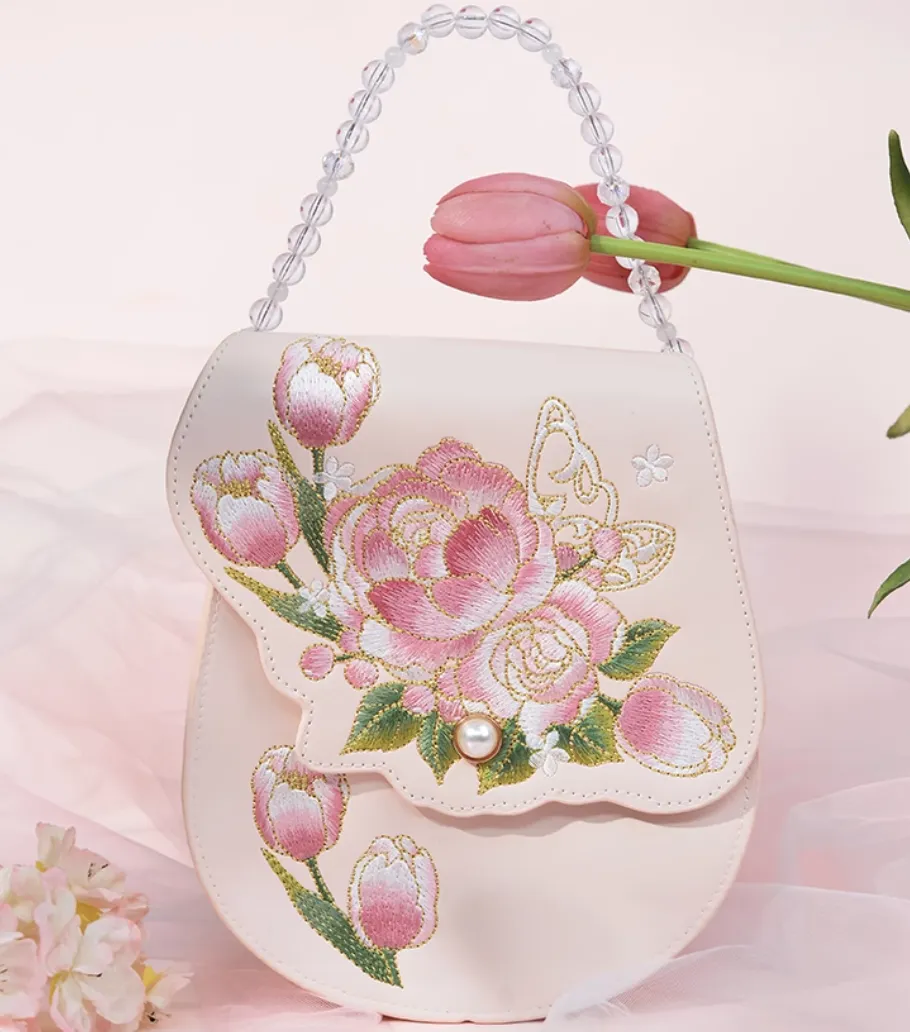 Handbag for Hanfu & Cheongsam - Pink Lilies