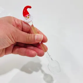 Handcrafted Glass Spoon - Papa Noel