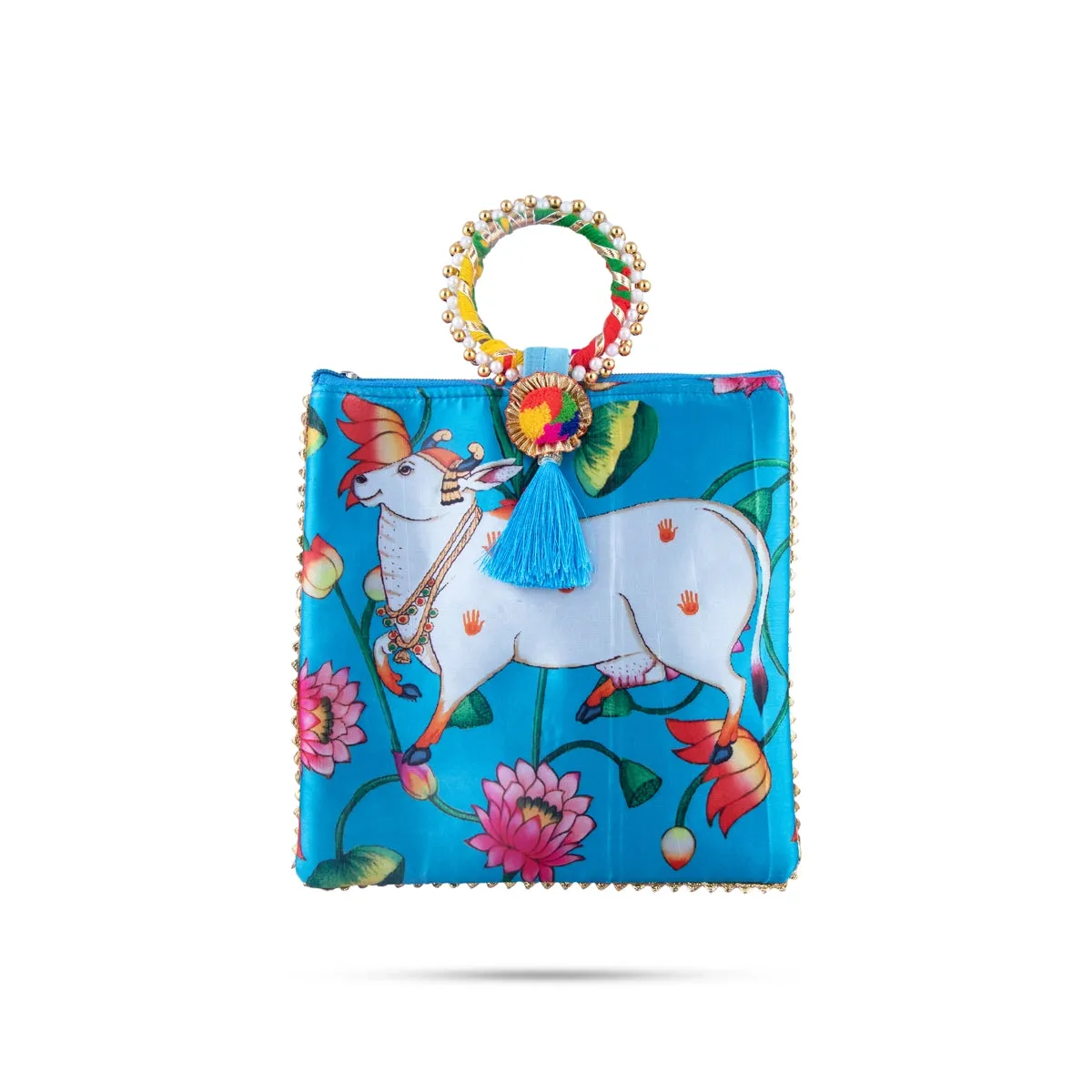 Ladies Hand Bag - 9 x 9 Inches | Printed Handbag/ Womens Handbag/ Assorted Colours