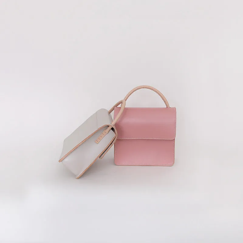 Ladies Pink Leather Handbags Small Leather Work Bag for Women