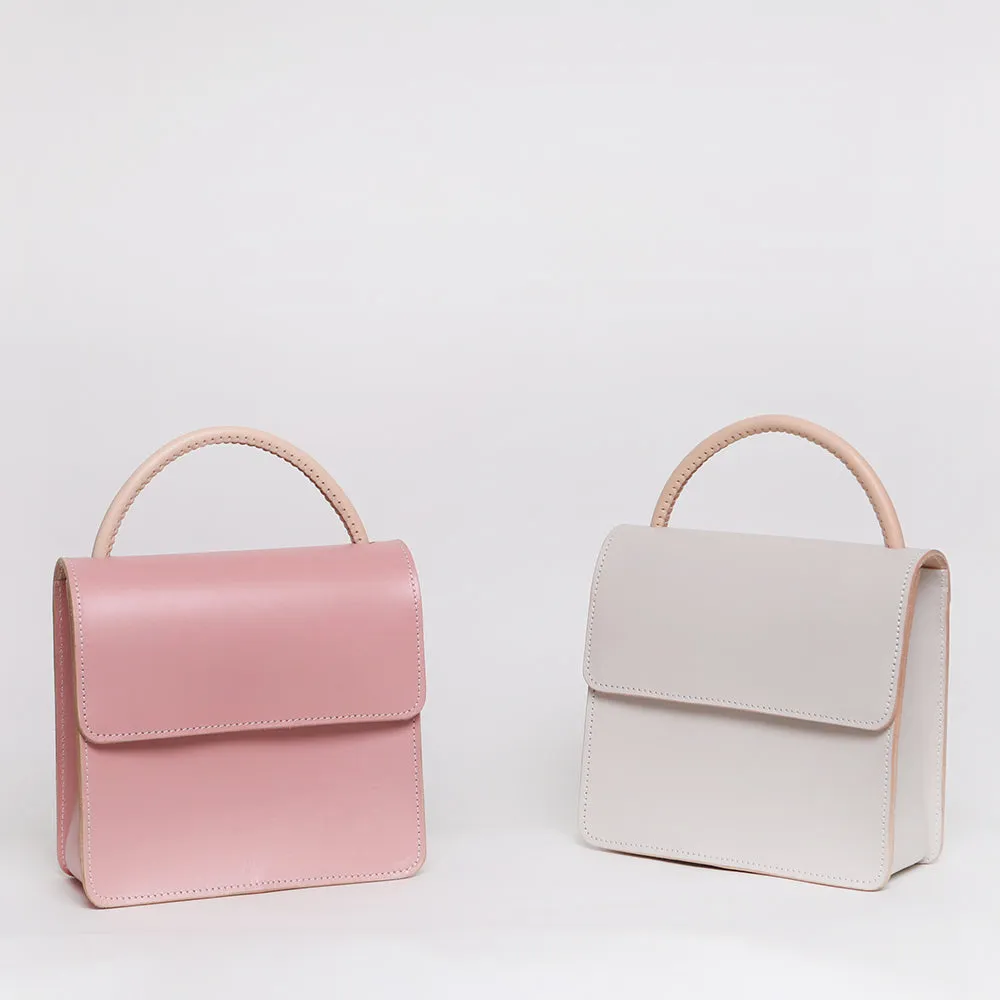 Ladies Pink Leather Handbags Small Leather Work Bag for Women