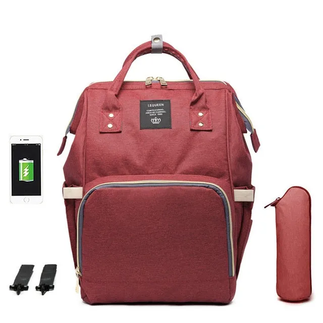 Large Capacity Diaper Bag Backpack Waterproof Maternity Bag Baby Diaper Bags With USB