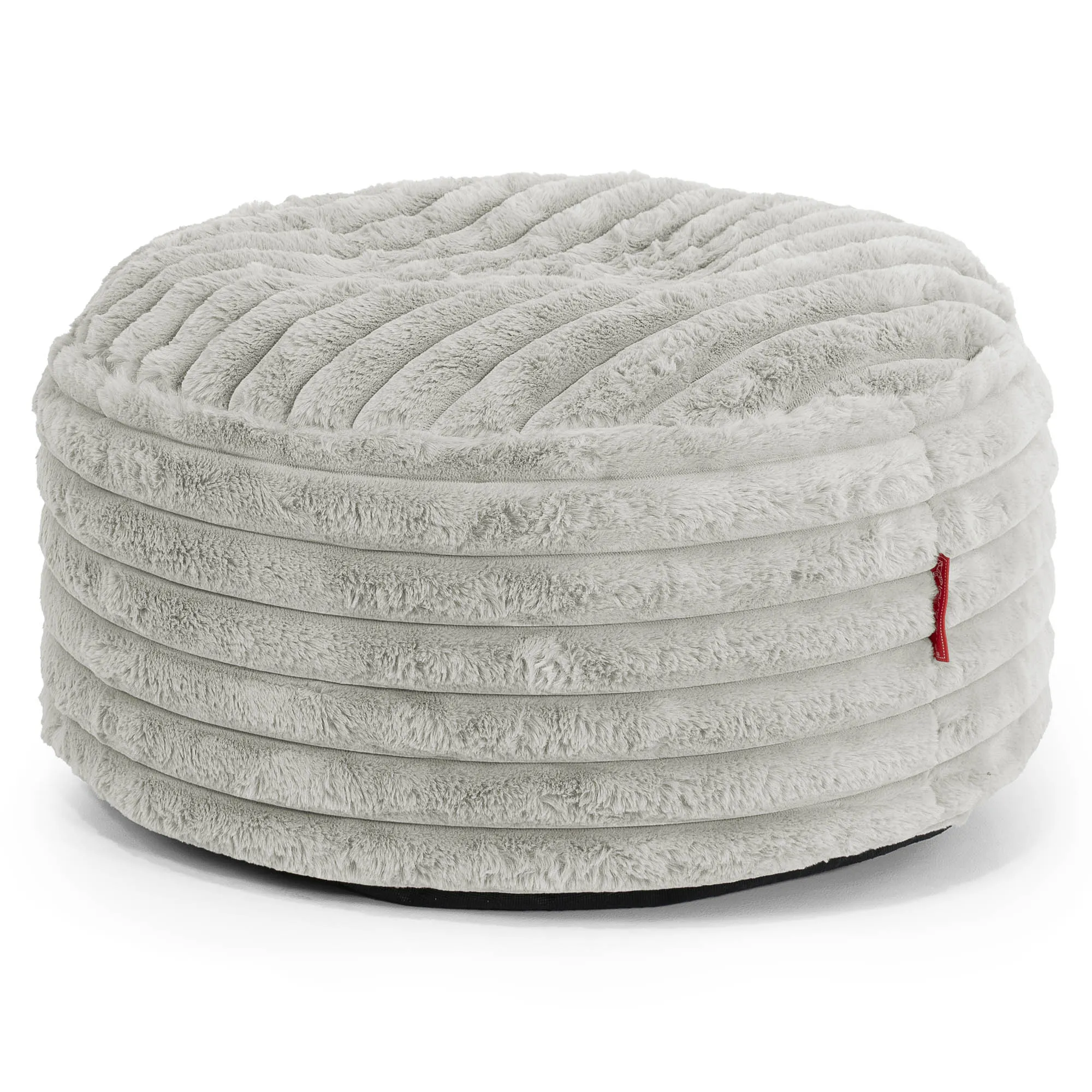 Large Round Footstool - Ultra Plush Cord Sage Green