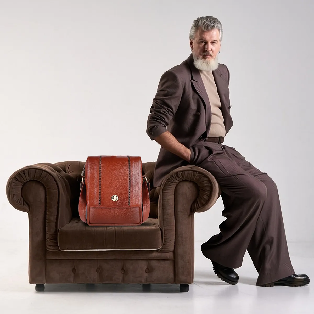 Leather Slingbag For Men - Adjustable Strap - 1 Year Warranty